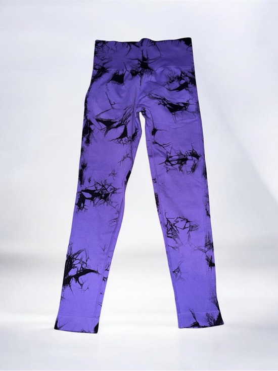 unknown Pants - High-Rise Purple Tie-Dye Leggings - Sleek Active Fit